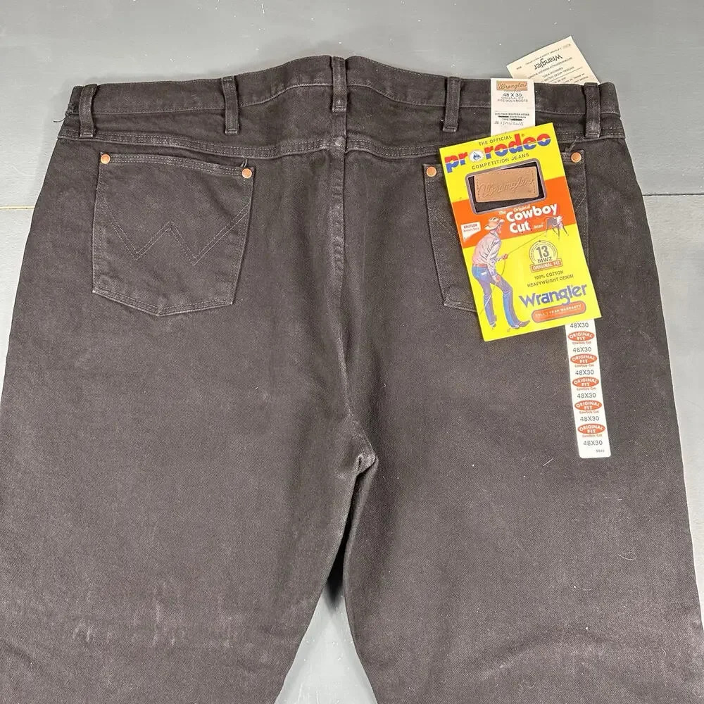 VTG Wrangler Jeans Mens 46x30 Black Original Cowboy Cut 13MWZ Shadow Canyon NWT - Picture 8 of 8